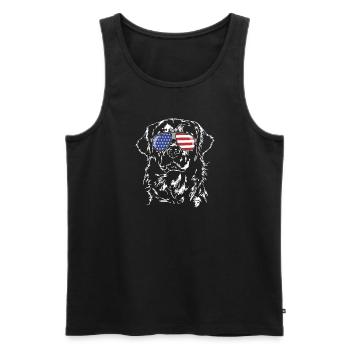 Golden Retriever America Flag Dogs Wilsigns - Men's Premium Organic Tank Top - black - Front - Michal (187cm)