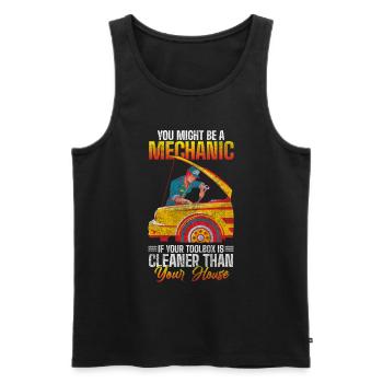 Car Car Garage Engine - Men's Premium Organic Tank Top - black - Front - Michal (187cm)