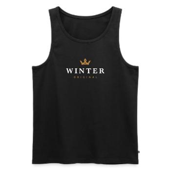 Winter Original Familienlogo - Männer Premium Bio Tank Top - Schwarz - Vorne - AI Model Male 178 light (178cm)