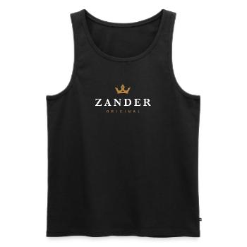 Zander Original Familienlogo - Männer Premium Bio Tank Top - Schwarz - Vorne - Michal (187cm)