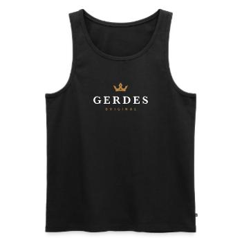 Gerdes Original Familienlogo - Männer Premium Bio Tank Top - Schwarz - Vorne - Michal (187cm)