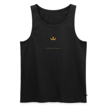 Logo original de la famille Röder - Débardeur bio Premium Homme - noir - Devant - Michal (187cm)