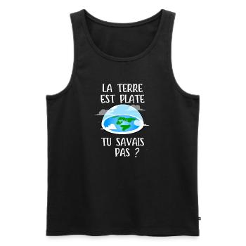 la terre est plate - Débardeur bio Premium Homme - noir - Devant - AI Model Male 178 light (178cm)