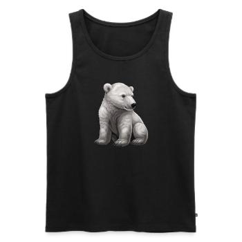 Eisbär Baby Niedlicher Polarbär Bär - Männer Premium Bio Tank Top - Schwarz - Vorne - AI Model Male 178 light (178cm)