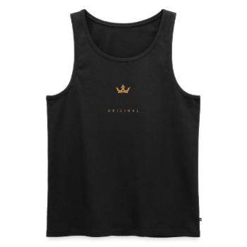 Rudolf Original Familienlogo - Männer Premium Bio Tank Top - Schwarz - Vorne - Michal (187cm)