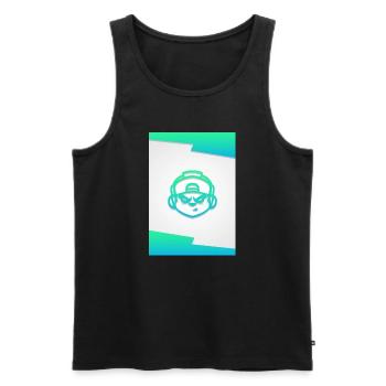 AdK Autograph Card V1 Blue - Men's Premium Organic Tank Top - black - Front - AI Model Male 178 light (178cm)