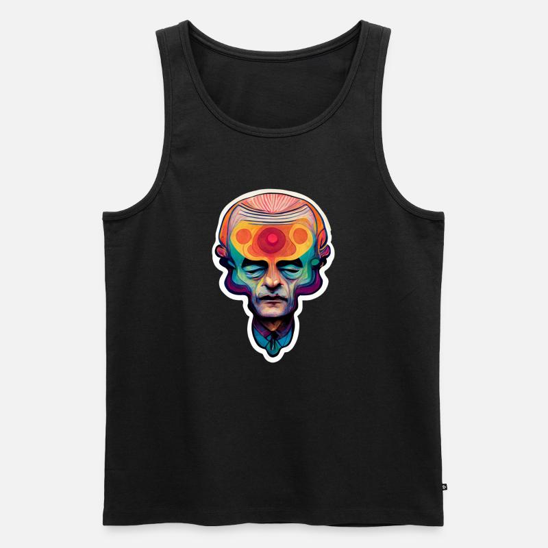 Psychedelic Head - Männer Premium Bio Tank Top - Schwarz