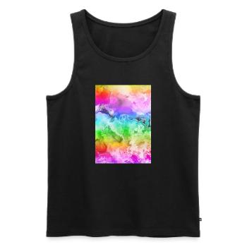 Regenboden Design Frieden - Männer Premium Bio Tank Top - Schwarz - Vorne - Michal (187cm)