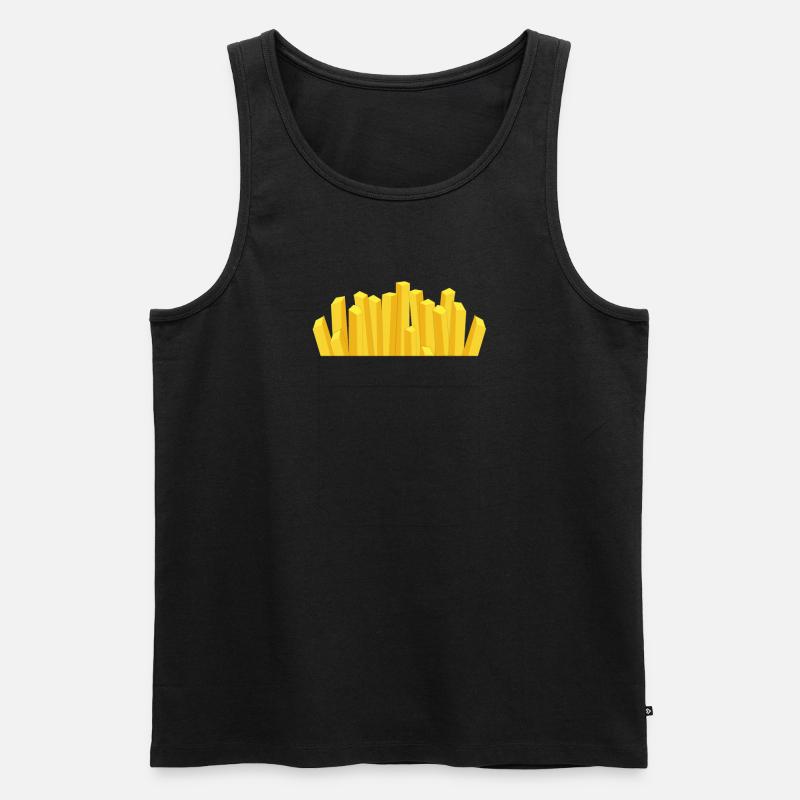Pommes in der Tasche - Männer Premium Bio Tank Top - Schwarz