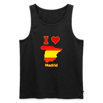 Spanienkarte mit der Stadt Madrid Flagge Karte - Männer Premium Bio Tank Top - Schwarz - Vorne - Michal (187cm)