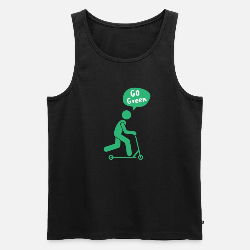 Go Green E-Scooter - Männer Premium Bio Tank Top - Schwarz