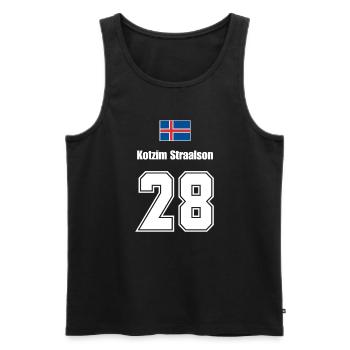 Island Trikot Nr.28 - Männer Premium Bio Tank Top - Schwarz - Vorne - AI Model Male 178 light (178cm)
