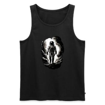 Astronaut - Männer Premium Bio Tank Top - Schwarz - Vorne - Michal (187cm)