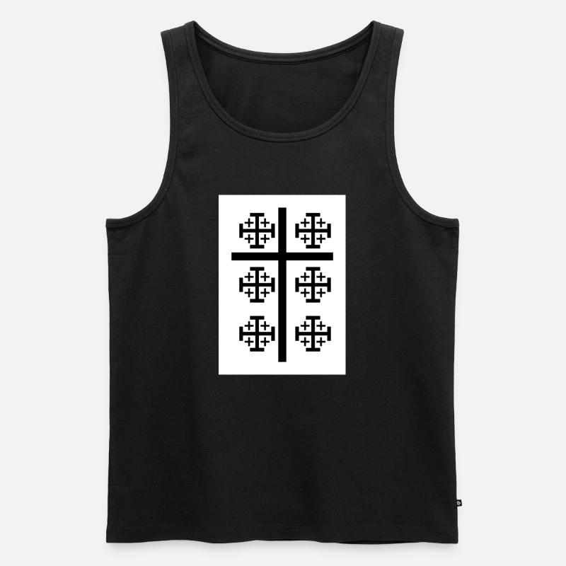 Kreuz - Männer Premium Bio Tank Top - Schwarz