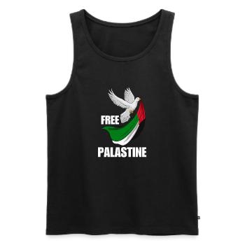 Free Palestine Design – Statement for Peace - Men's Premium Organic Tank Top - black - Front - AI Model Male 178 light (178cm)