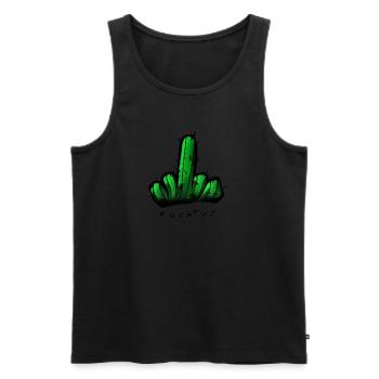 Fucktus - Männer Premium Bio Tank Top - Schwarz - Vorne - AI Model Male 178 light (178cm)