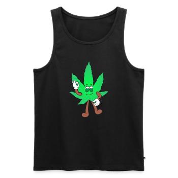 Der Bloom - Weed Cannabis Stoned Hanf Marihuana - Männer Premium Bio Tank Top - Schwarz - Vorne - Michal (187cm)