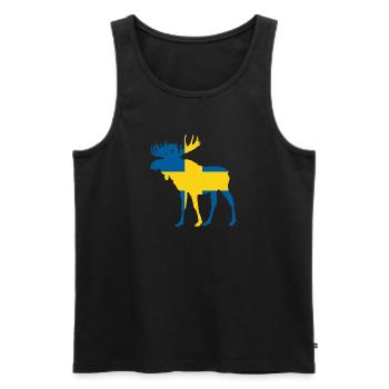 Moose Suède - Débardeur bio Premium Homme - noir - Devant - AI Model Male 178 light (178cm)