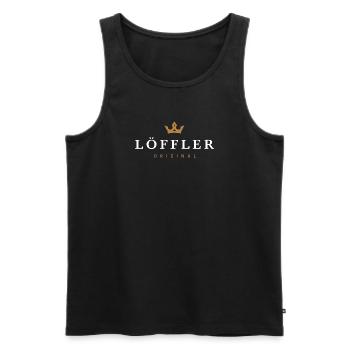 Löffler Original Family Logo - Men's Premium Organic Tank Top - black - Front - Michal (187cm)