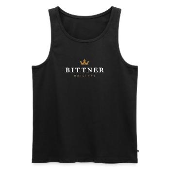 Bittner Original Familienlogo - Männer Premium Bio Tank Top - Schwarz - Vorne - Michal (187cm)