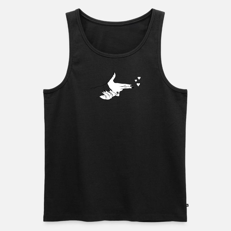 Hände Geste Pistole - Männer Premium Bio Tank Top - Schwarz