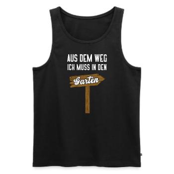 Gartenschild Gärtner Hobbygärtner Garten Arbeit - Männer Premium Bio Tank Top - Schwarz - Vorne - AI Model Male 178 light (178cm)