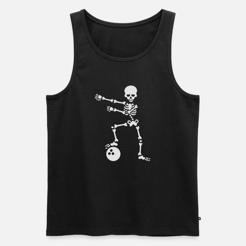 Bowlingkugel bowling floss dance flossing skelett - Männer Premium Bio Tank Top - Schwarz