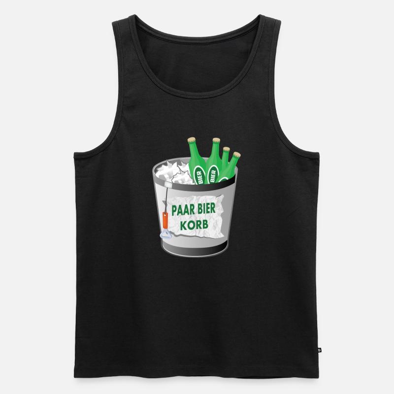 Paar Bier Korb - Männer Premium Bio Tank Top - Schwarz