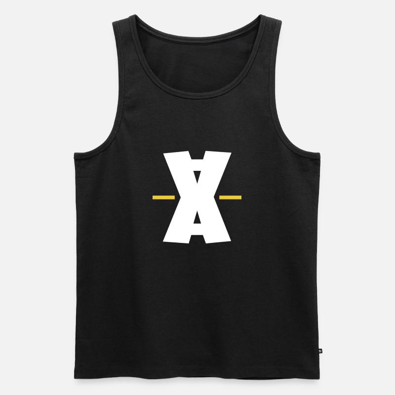 Digitale Kunst mit Doppel-X-Strich - Männer Premium Bio Tank Top - Schwarz