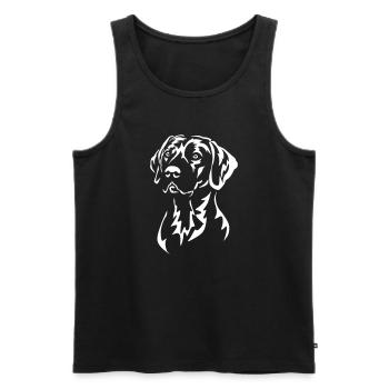 Rhodesian Ridgeback Head « Black Edition » - Débardeur bio Premium Homme - noir - Devant - Michal (187cm)