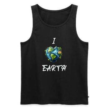 I Love Earth Light - Men's Premium Organic Tank Top - black - Front - AI Model Male 178 light (178cm)