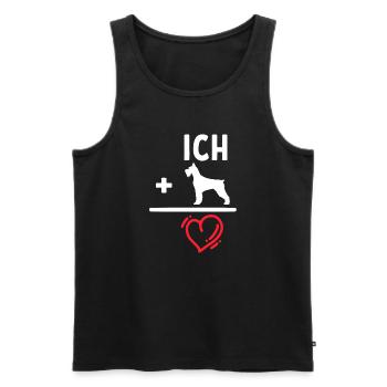Chien, Cœur, Animal câlin, Animaux domestiques, Animal préféré - Débardeur bio Premium Homme - noir - Devant - AI Model Male 178 light (178cm)