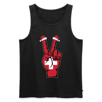 Schweiz Flagge Weihnachten Peace Symbol - Männer Premium Bio Tank Top - Schwarz - Vorne - AI Model Male 178 light (178cm)