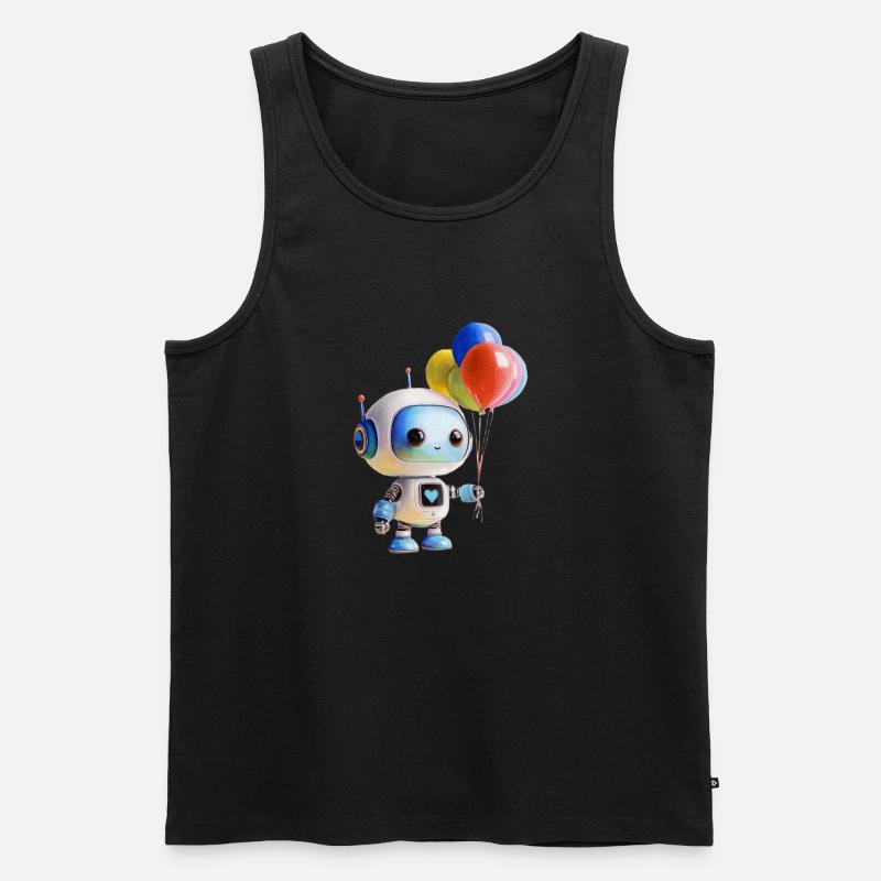 Roboter Luftballon - Männer Premium Bio Tank Top - Schwarz