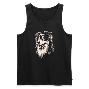 Australian Shepherd Features - Men's Premium Organic Tank Top - black - Front - Michal (187cm)