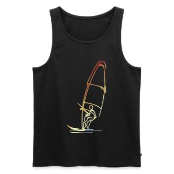 Windsurfer Sketch Vintage - Men's Premium Organic Tank Top - black - Front - AI Model Male 178 light (178cm)
