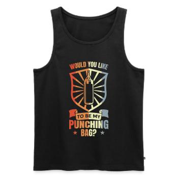 Punching Bag Joke - Men's Premium Organic Tank Top - black - Front - AI Model Male 178 light (178cm)
