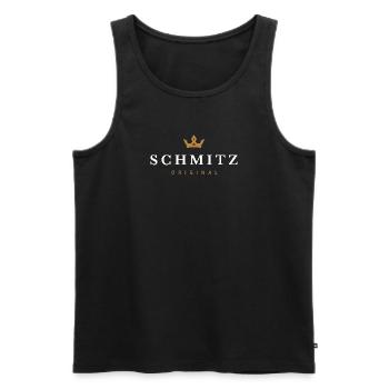 Logo original de la famille Schmitz - Débardeur bio Premium Homme - noir - Devant - Michal (187cm)