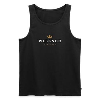 Wiesner Original Familienlogo - Männer Premium Bio Tank Top - Schwarz - Vorne - Michal (187cm)