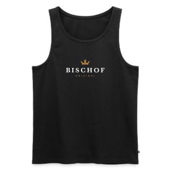 Bischof Original Familienlogo - Männer Premium Bio Tank Top - Schwarz - Vorne - Michal (187cm)