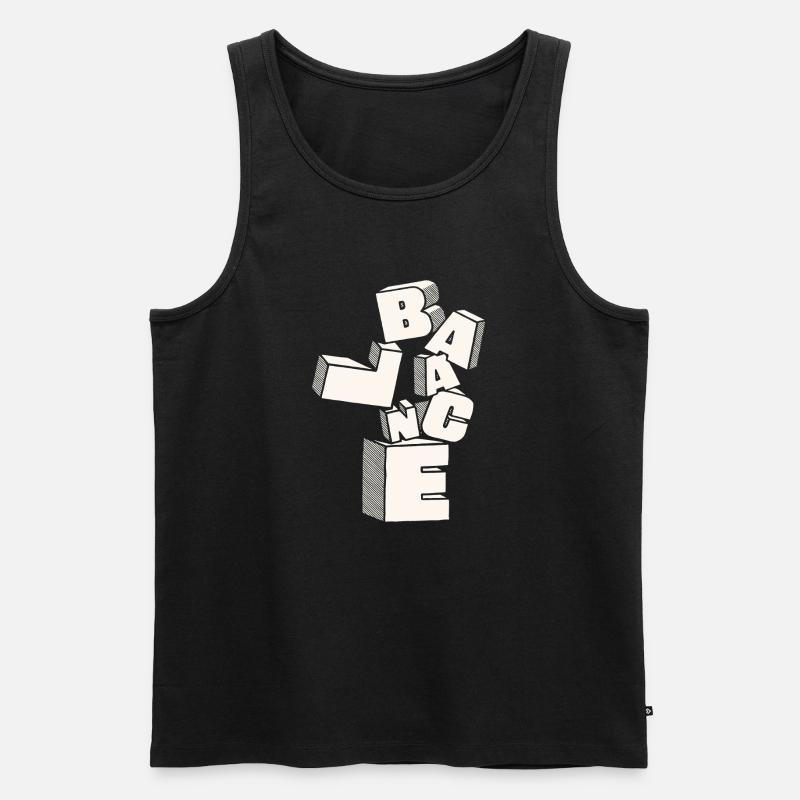 Saldo in 3D-Blockbuchstaben - Männer Premium Bio Tank Top - Schwarz