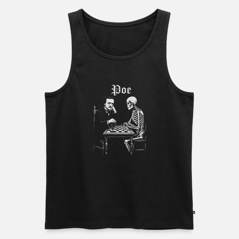Poe und Skeleton Schachduell - Männer Premium Bio Tank Top - Schwarz