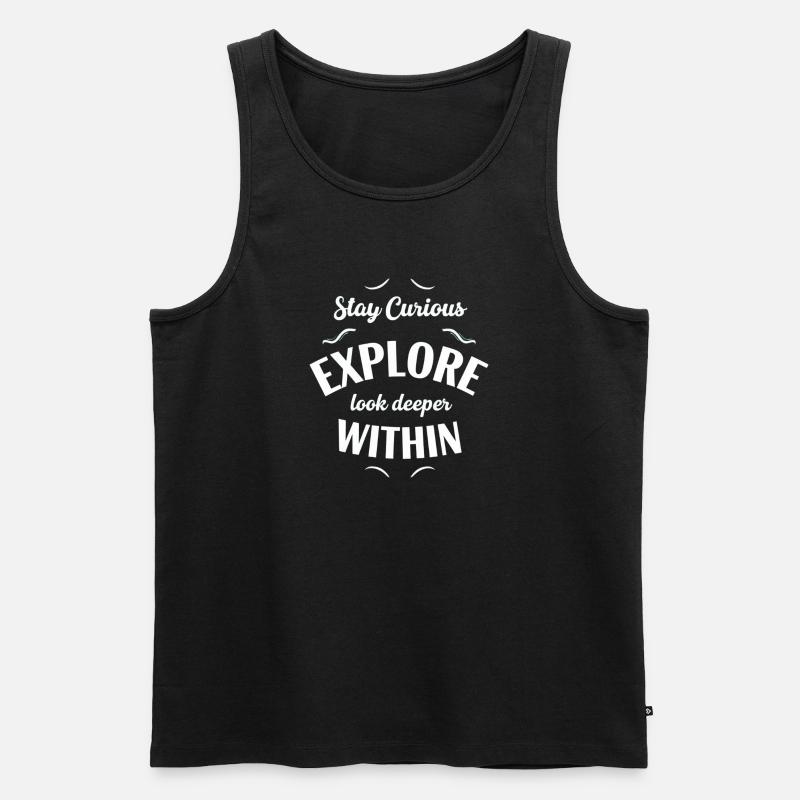 Explore Interior Stay Curious - Men's Premium Organic Tank Top - black