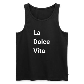 La Dolce Vita  - Männer Premium Bio Tank Top - Schwarz - Vorne - AI Model Male 178 light (178cm)