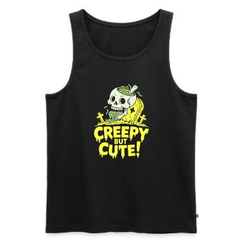 Creepy but Cute Skull Glow - Men's Premium Organic Tank Top - black - Front - AI Model Male 178 light (178cm)