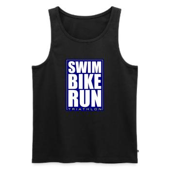 Triathlon Natation Course Cyclisme - Débardeur bio Premium Homme - noir - Devant - AI Model Male 178 light (178cm)