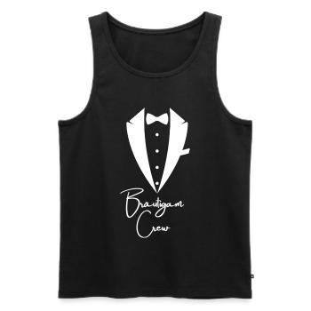 Équipe de mariés pour la fête de garçon - Débardeur bio Premium Homme - noir - Devant - AI Model Male 178 light (178cm)