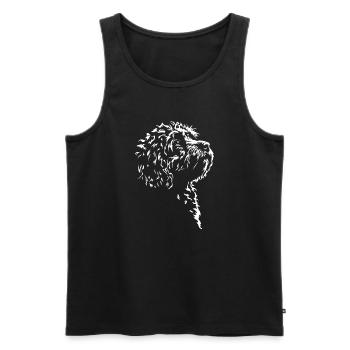 Cavapoo Silhouette Dog Dog Wilsigns - Men's Premium Organic Tank Top - black - Front - AI Model Male 178 light (178cm)