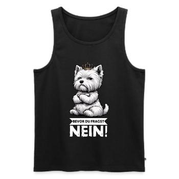 Avant que vous ne demandiez, pas de Westie Westland Terrier - Débardeur bio Premium Homme - noir - Devant - Michal (187cm)