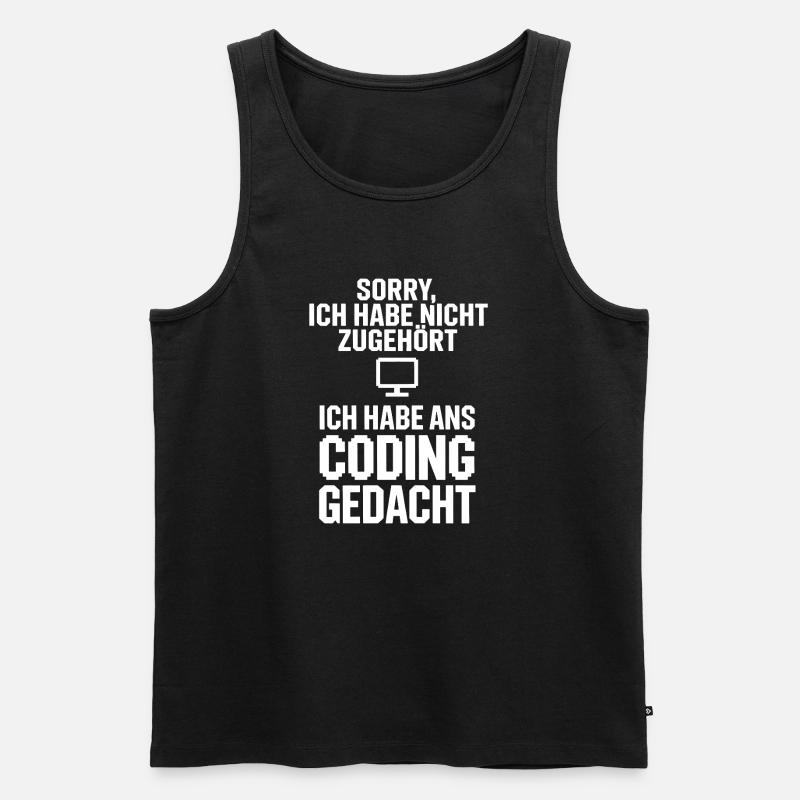 Entschuldigung Coding Kopf - Männer Premium Bio Tank Top - Schwarz